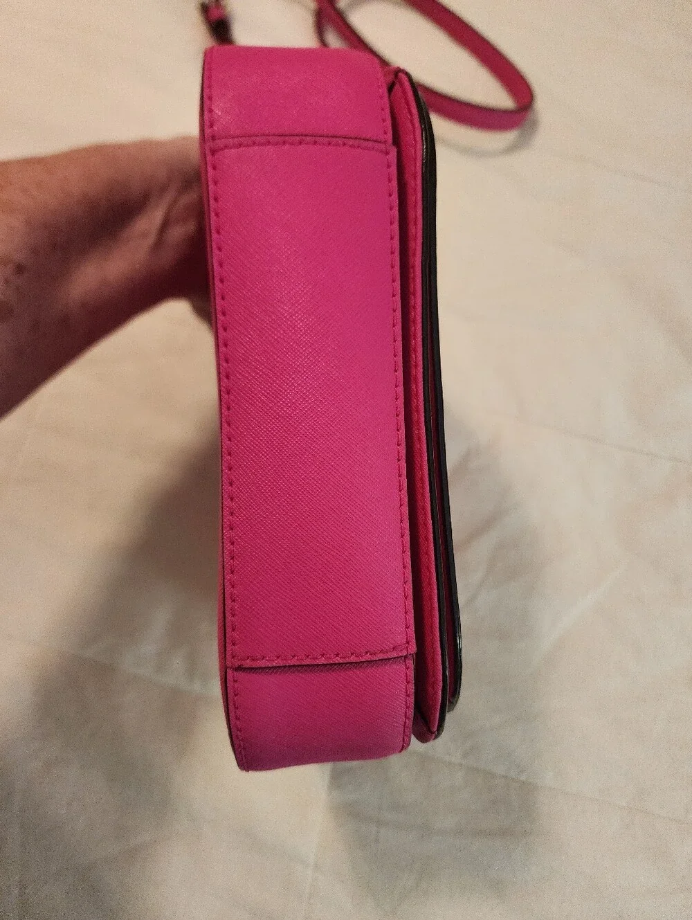 Kate Spade Hot Pink Crossbody Flap Bag Gold Hardware Barbie Mobwife Bold